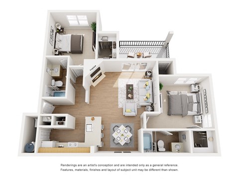 San Carlos Floor Plan 2 Bed 2 Bath, 1,026 Sq. Ft.